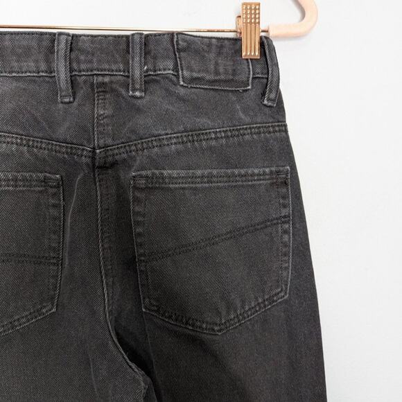 COLLUSION x005 Washed Black Straight Leg Jeans Cutoff High Rise Size 26 - Picture 5 of 9